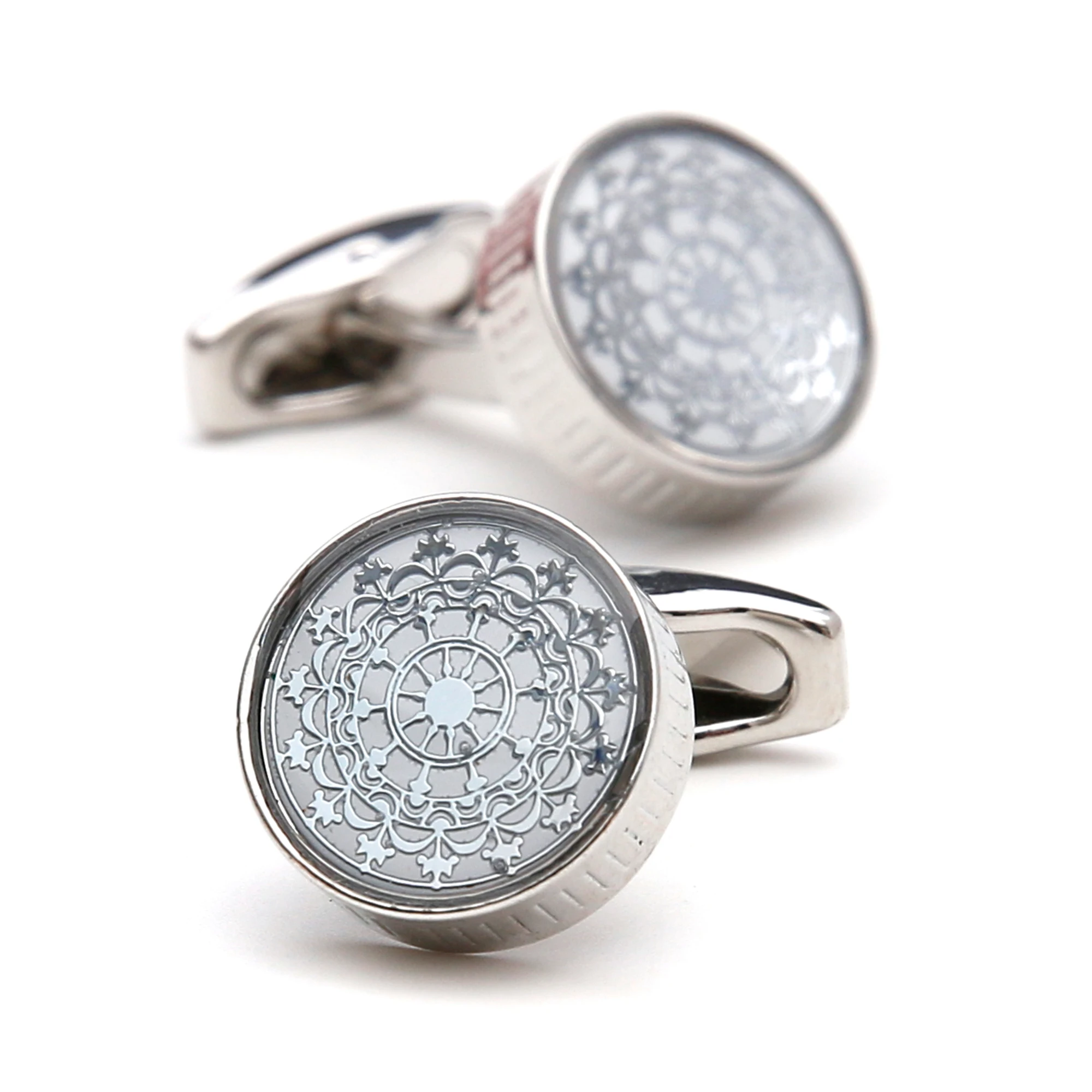 Запонки для мужчин TOMYE XK24030 винтажная фигурка серебряного цвета круглые пуговицы