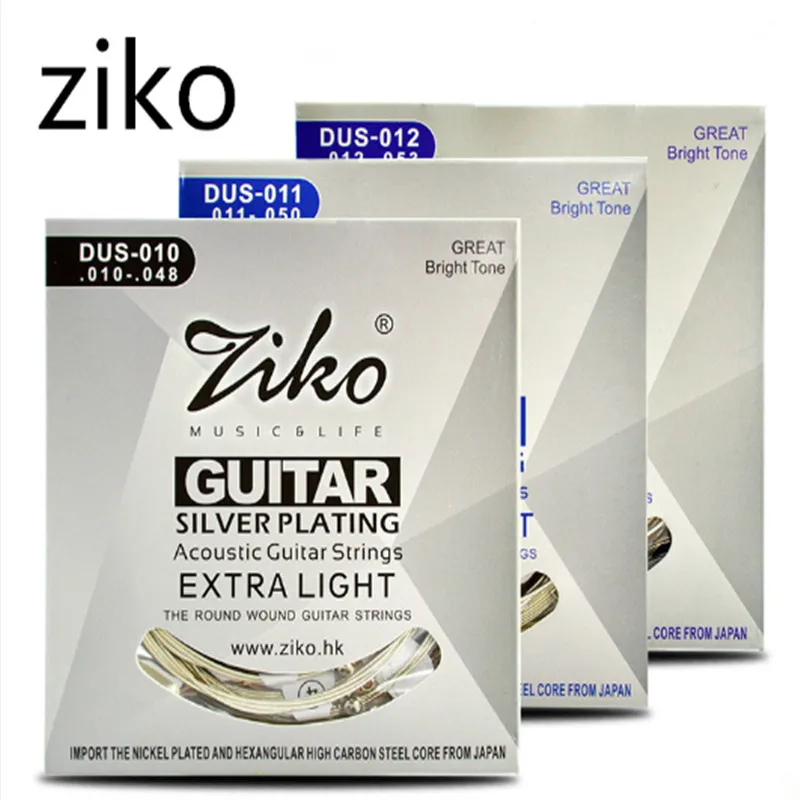 

Ziko Acoustic Guitar Strings Set 010 011 012 Silver Plating 6 Strings For Acoustic Guitar Parts Musical Instruments