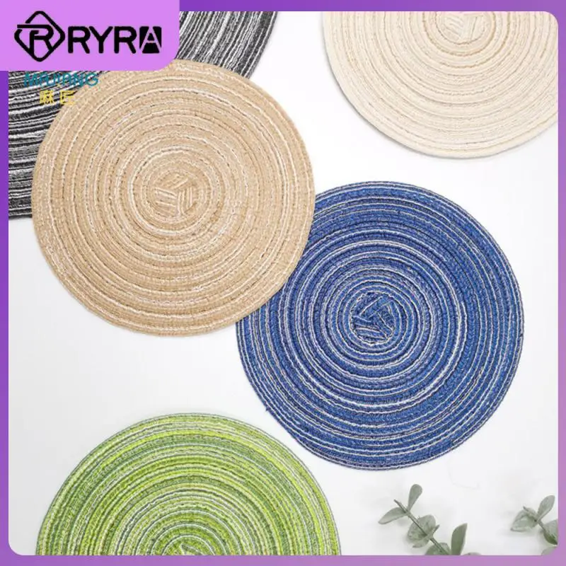 

Heat Insulation Pad Cup Coasters Round Placemat Pot Holder Tableware Mat Anti-skid Table Decoration Dinnerware Pad