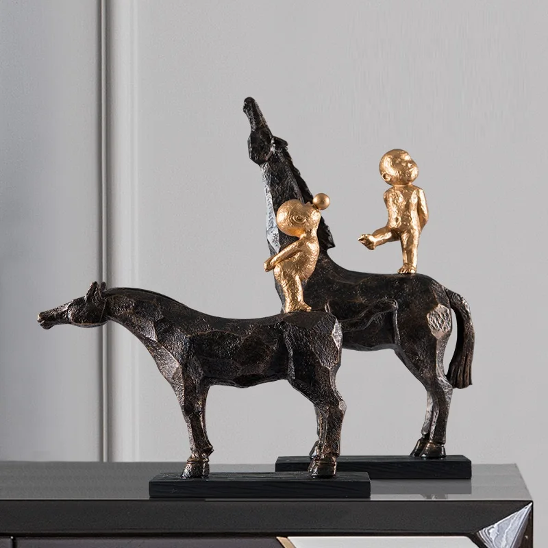 

Resin Modern Horse Statuette Animal Figurines for Home Living Room Decoration Christmas Gifts Home Decor on the Shelf
