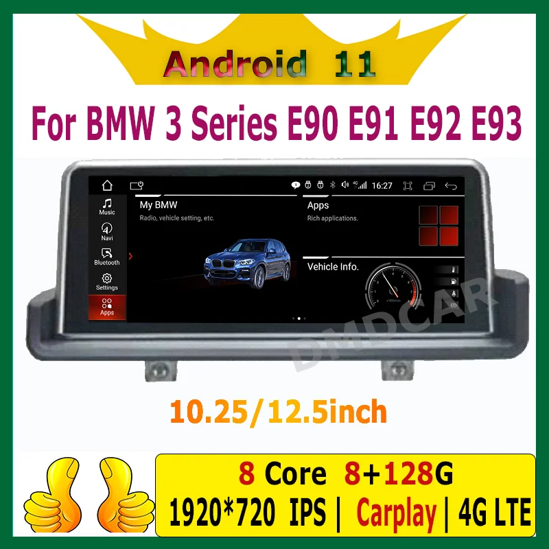 

10.25"/12.5" Android 11 8Core 8G+128G Car Multimedia Player GPS Radio for BMW 3 Series E90 E91 E92 E93 2005-2012 Stereo Video