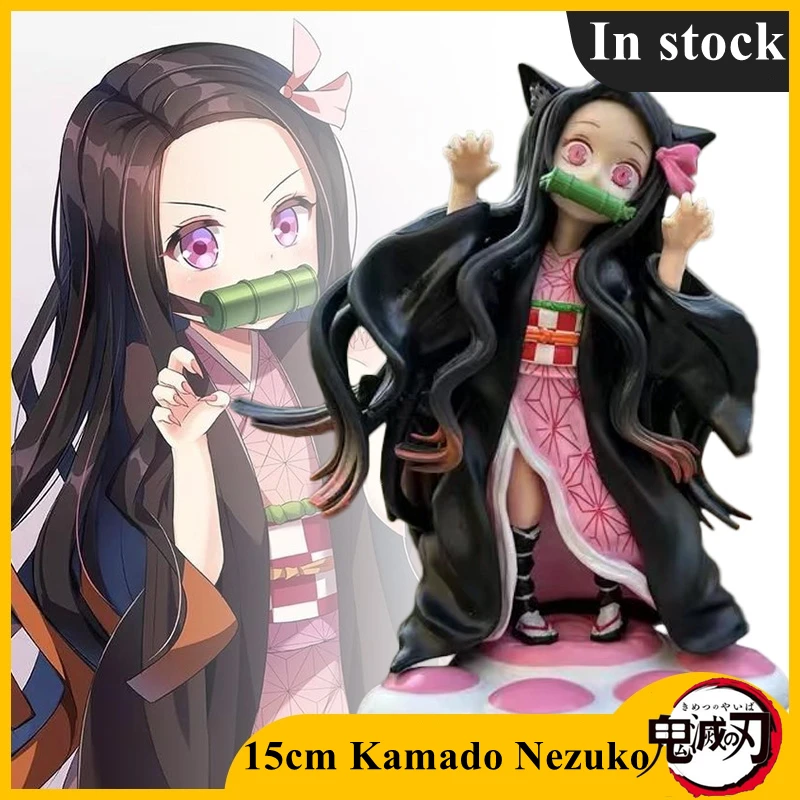 

15cm Anime Demon Slayer Figure Kamado Nezuko Gk Kimetsu No Yaiba Statue Pvc Model Doll Figurine Collectible Decoration Kids Gift