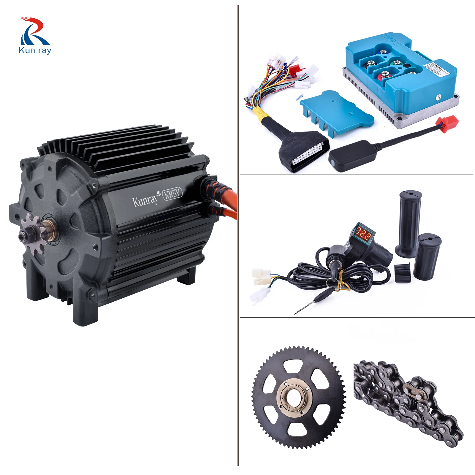 KR5V Kunray 72V 5000W Электрический бесщеточный двигатель для электрического мотоцикла