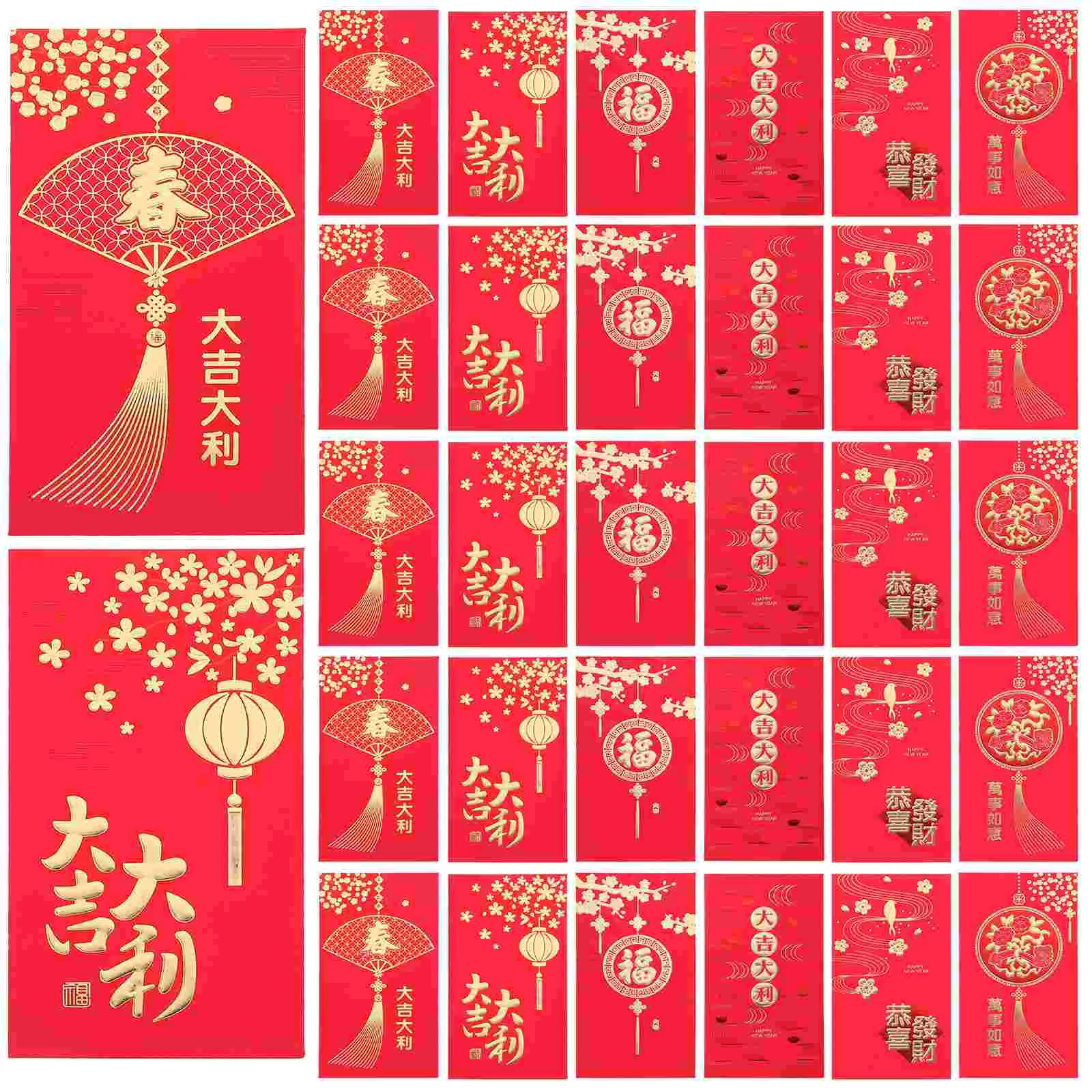 

Праздничные красные конверты в китайском стиле ретро, подарочные конверты для денег, красные пакеты для нового года 2020 года (смешанный стиль), 36 шт.
