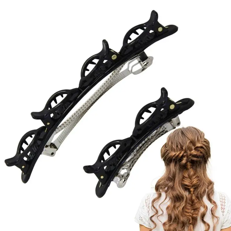 

Двойная челка шпилька для волос 2 шт. двойной слой Твист искусственная Волшебная оплетка