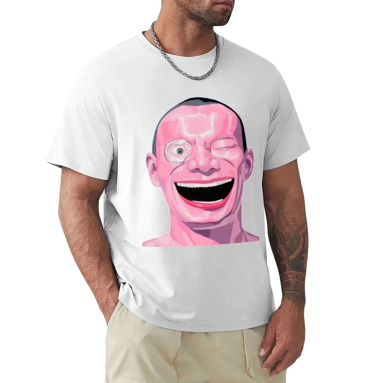 Yue minjun художественная футболка тяжелые для мальчиков белая Эстетическая одежда