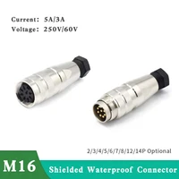 1pc m16 circular connector c091 waterproof ip67 4 8mm 2 4 5 6 7 8 12 14 pin aviation plug metal shielding male female connectors
