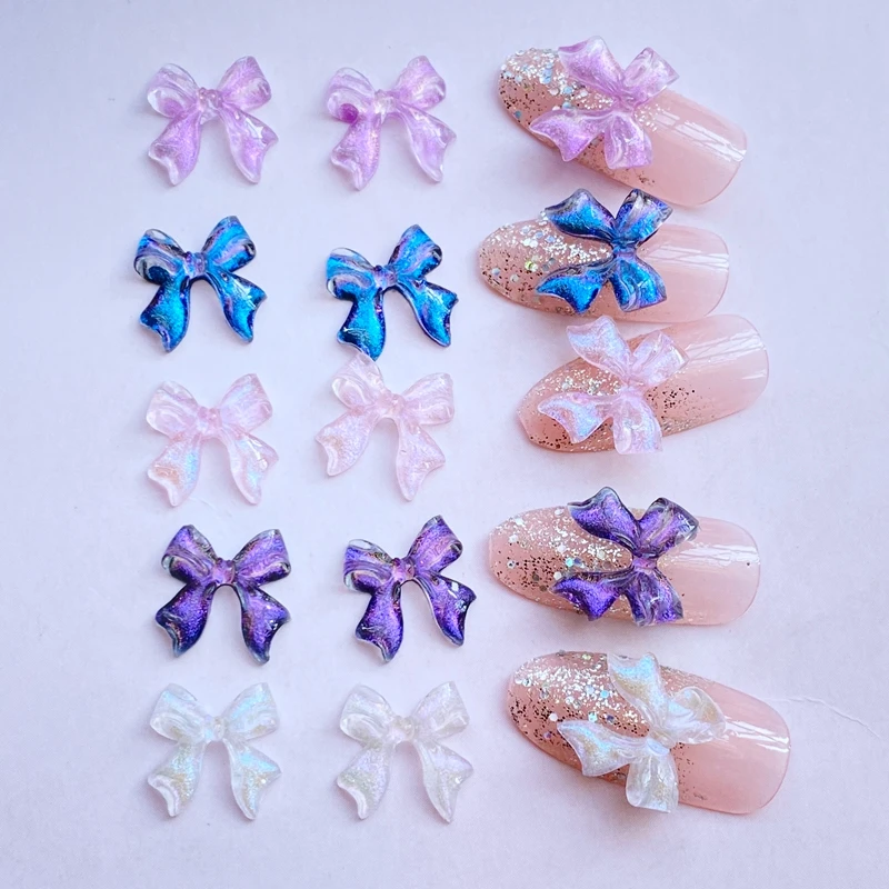 

50pcs New Resin Beautiful Leiguang Color Bow To DIY Manicure Jewelry Making Hairwear Accessories