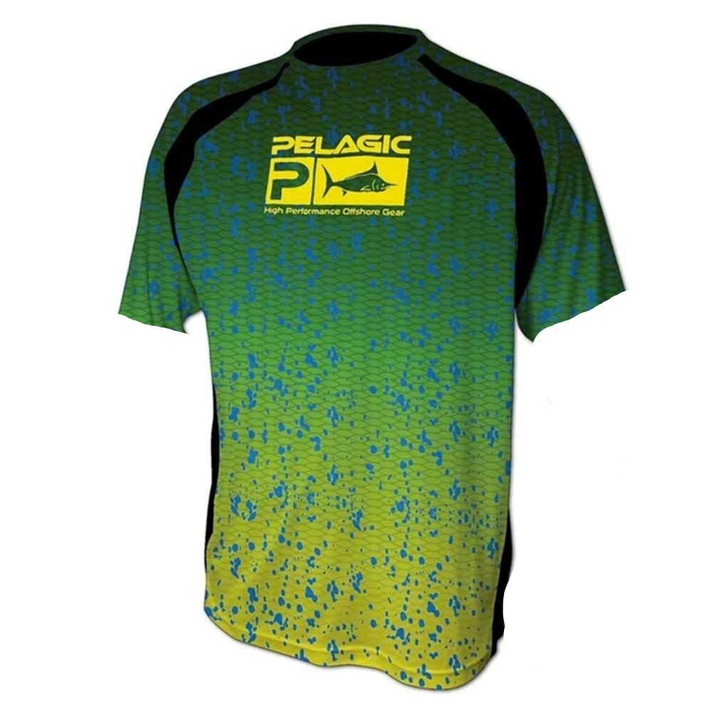 

Pelagic Fishing Apparel Mens Summer Outdoor short sleeve T-Shirt UV Clothing Hooded Coat Upf 30 Fishing Sunscreen Breathable