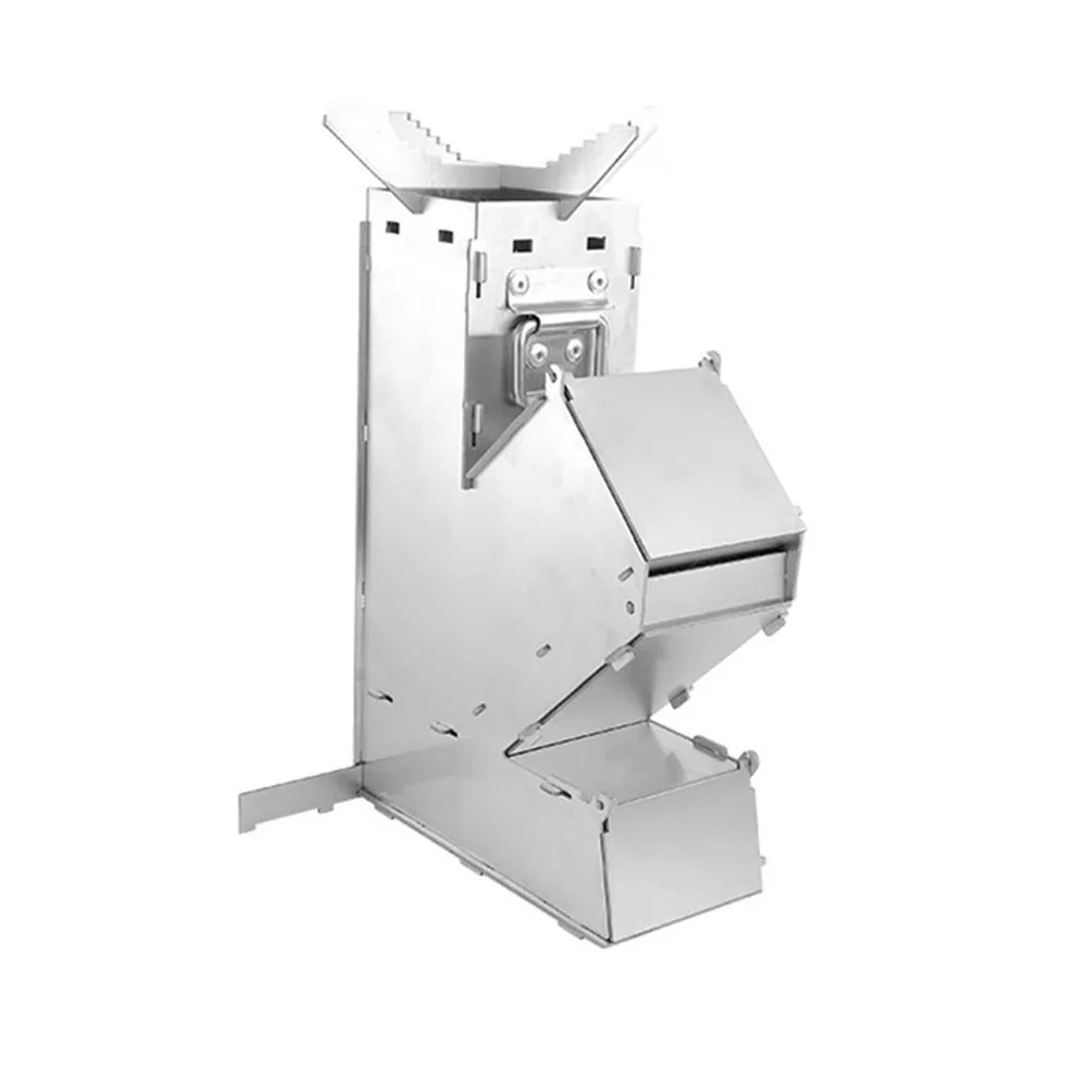 Складная дровяная печь из нержавеющей стали ракетная для барбекю кухонная плита