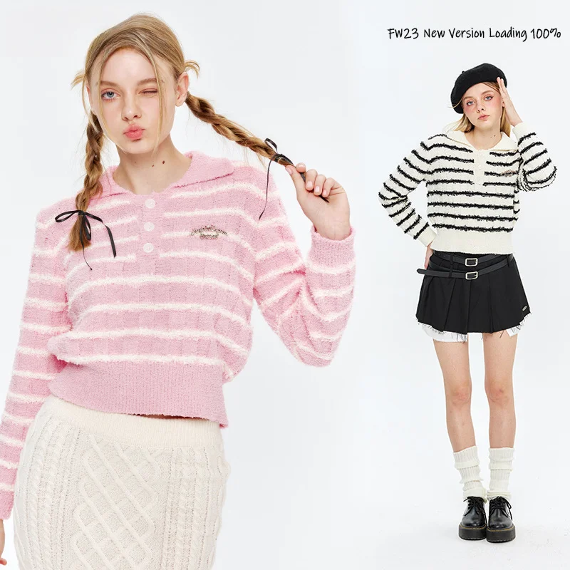 Милая мягкая ленивая короткая шерстяная шапка-поло с откидным воротником