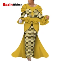 dashiki african dresses for women long sleeve floor length dress party traditional clothing elegant lady wy5625