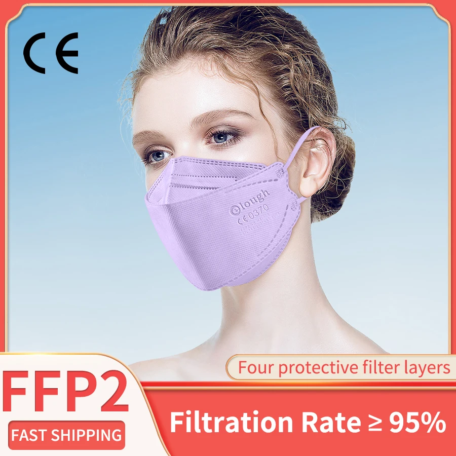 

20-100 шт. маска для лица Mascarilla FFP2 одобренная CE защитная маска Пыленепроницаемая Anti-PM2.5 респиратор для фильтрации дышащих частиц