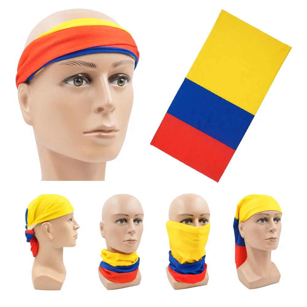 

Colombia Flag Neck Gaiter Breathable Running Riding Face Mask Cycling Scarf Outdoor Sunshield Versatile Headwear for Women Men