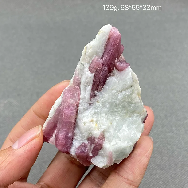 100% натуральный розовый турмалин грубый целебный кристаллический образец