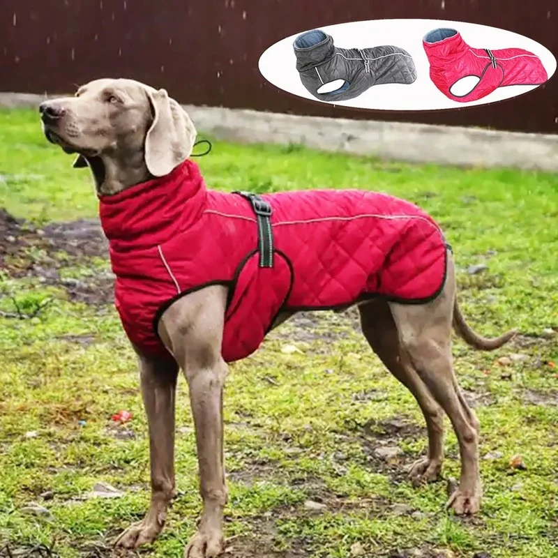

Dog Outdoor Jacket Jumpsuit Waterproof Reflective Pet Jacket Vest Winter Warm Cotton Clothes Large Medium Dog Labrador Samoyed