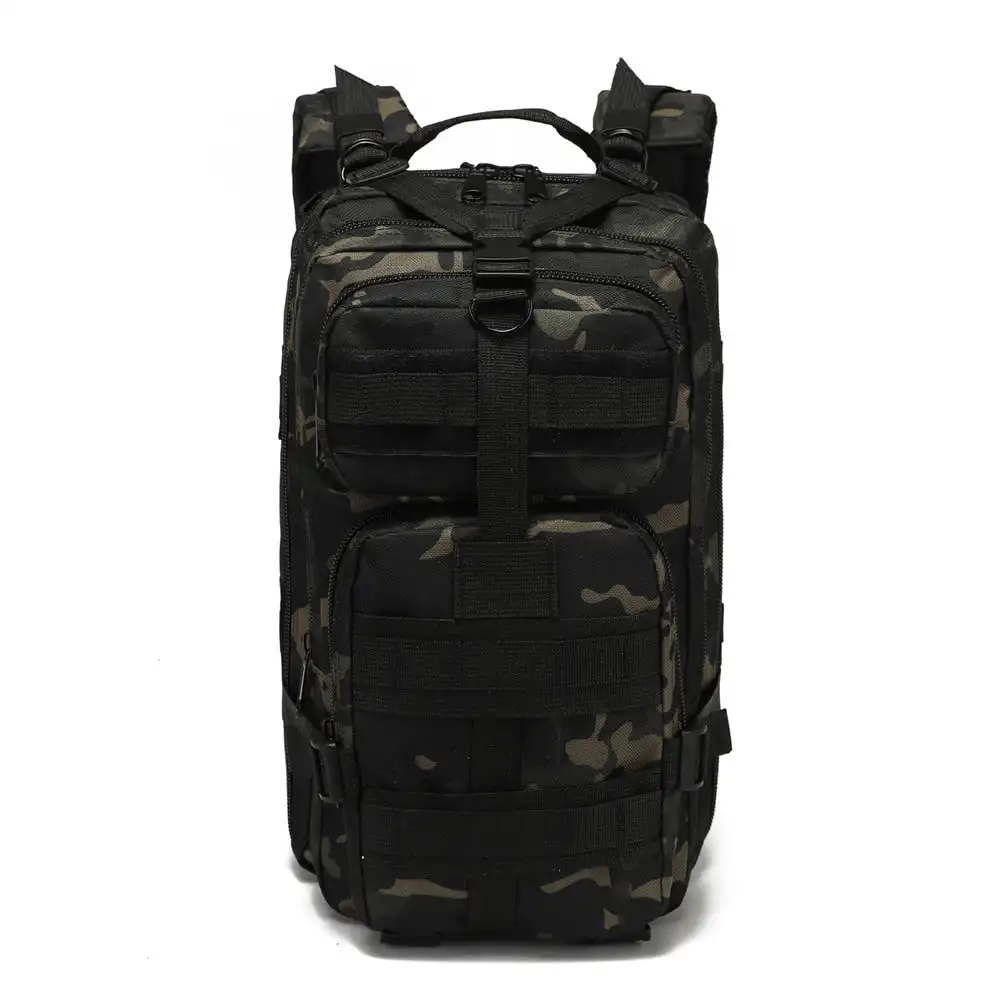 30L Military Tactical Sport Camping Hiking Bag Oxford Nylon Backpack  Climb,Black Camo