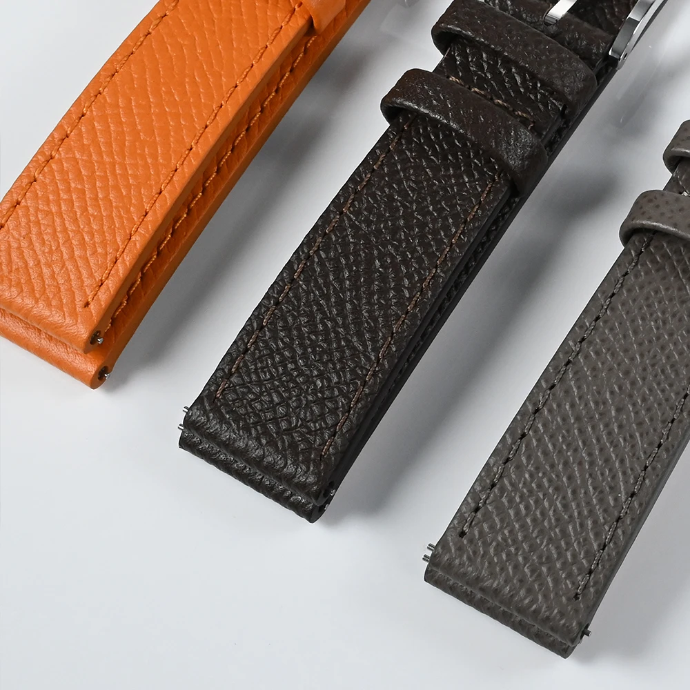 San Martin Watch Strap 20mm Leather Quick Release Wristwatch Belt Watches Band Sweat For Man Woman Comfortable Classic Epsom