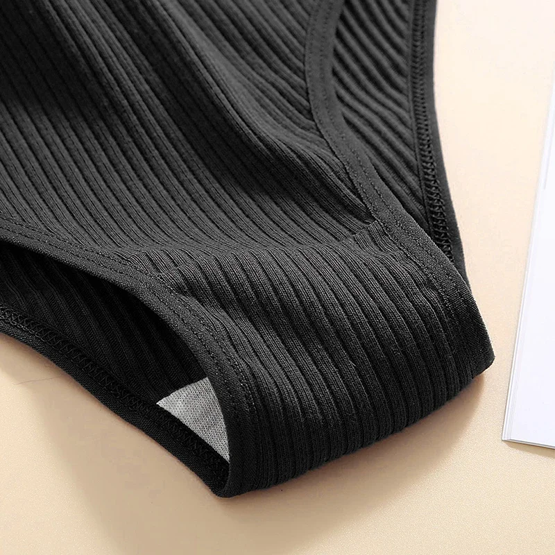 Однотонное хлопковое нижнее белье для женщин 3 шт. мягкие и дышащие трусики