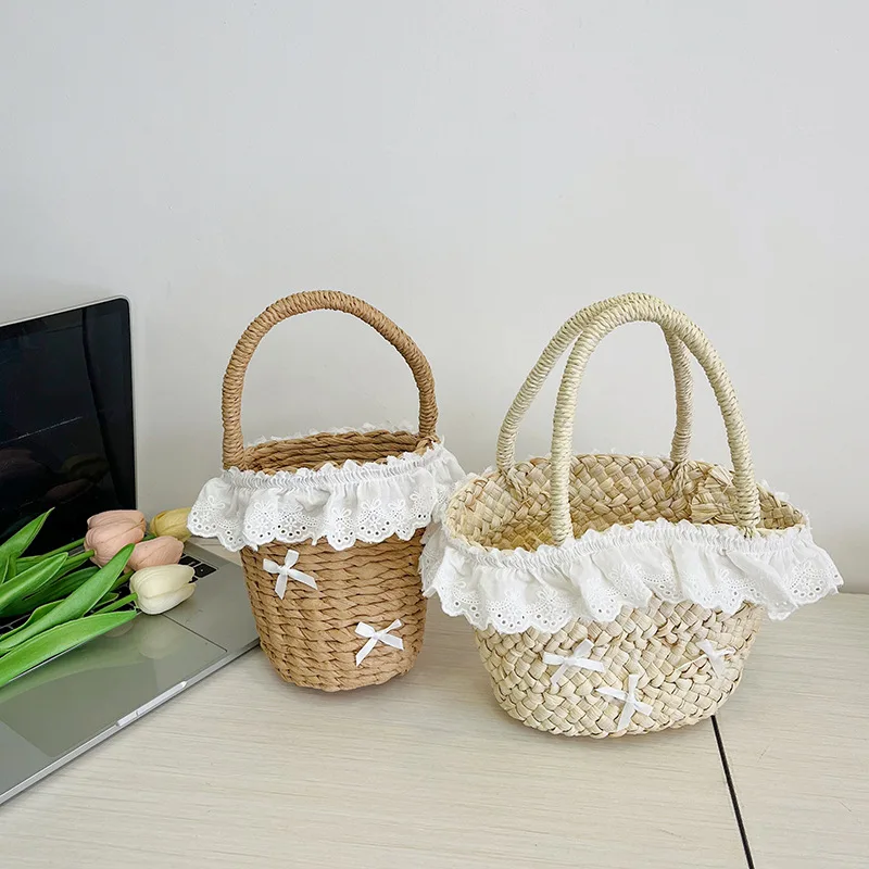 Милая декоративная сумка-тоут милая детская сумка-ведро модная соломенная сумка