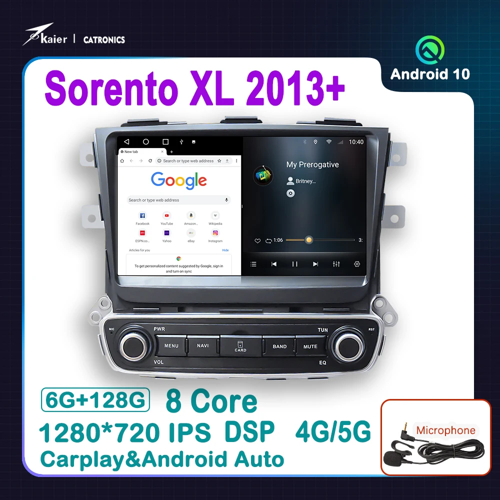 $210.70 DSP Android 10 OCTA CORE for Sorento 2013+ XL FL Top Level Car DVD Stereo Multimedia Radio GPS Video AUTO Player with WIFI 4G