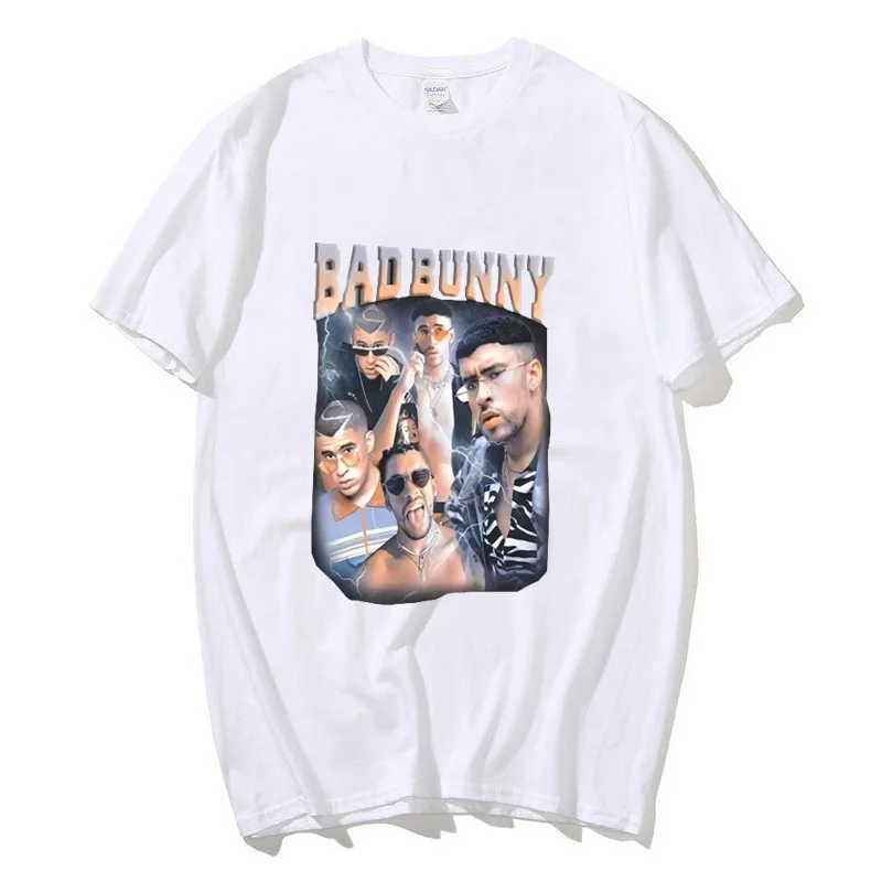

Rapper Bad Bunny Basis Classic T Shirt For Men Summer O-Neck Cotton Hip Hop Short Sleeve T-Shirts Streetwear Harajuku Unisex