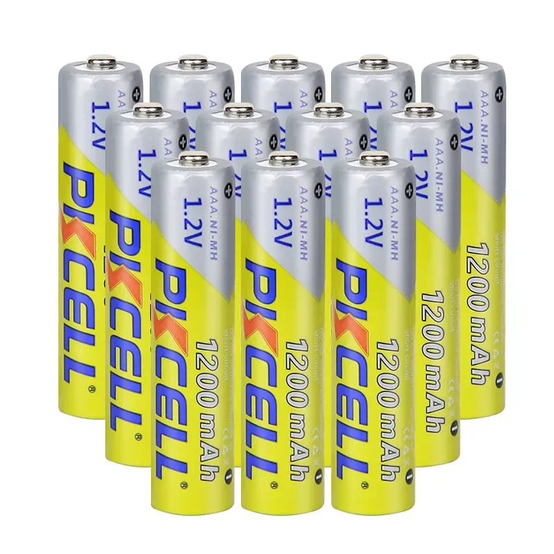 

12Pcs PKCELL AAA Batteries 1200mAh 1.2V Ni-MH AAA Rechargeable Battery with 3PC AAA/AA battery box For Home TV remote control