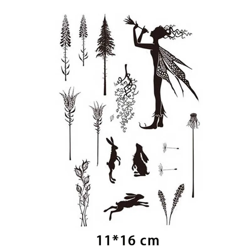 

New Arrival rabbit Plant Fairy Clear Stamps for DIY Scrapbooking Card Transparent Silicone Stamp Making Photo Album Crafts Decor