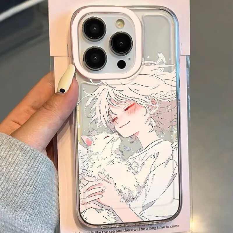 SEIRASSIM милый мультфильм мальчик девочка Кот Чехол для Телефона iphone 15 pro max 14 plus 13 11 12