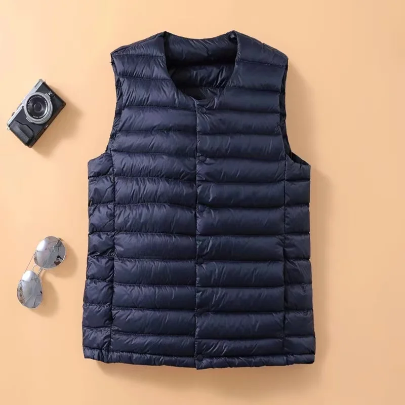 Man Portable 90% White Duck Down Vest Coat Ultra Light Sleeveless Jackets New Autumn Winter Fashion Puffer Waistcoat for Men