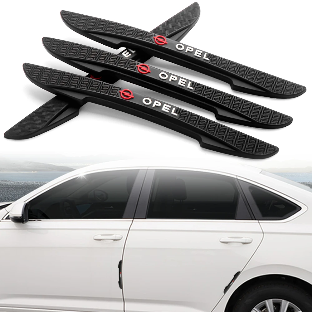 

4pcs Rubber Car Door Edge Anti Collision Strips Protector Stickers For Opel Astra H G J Insignia Mokka Zafira C D etc