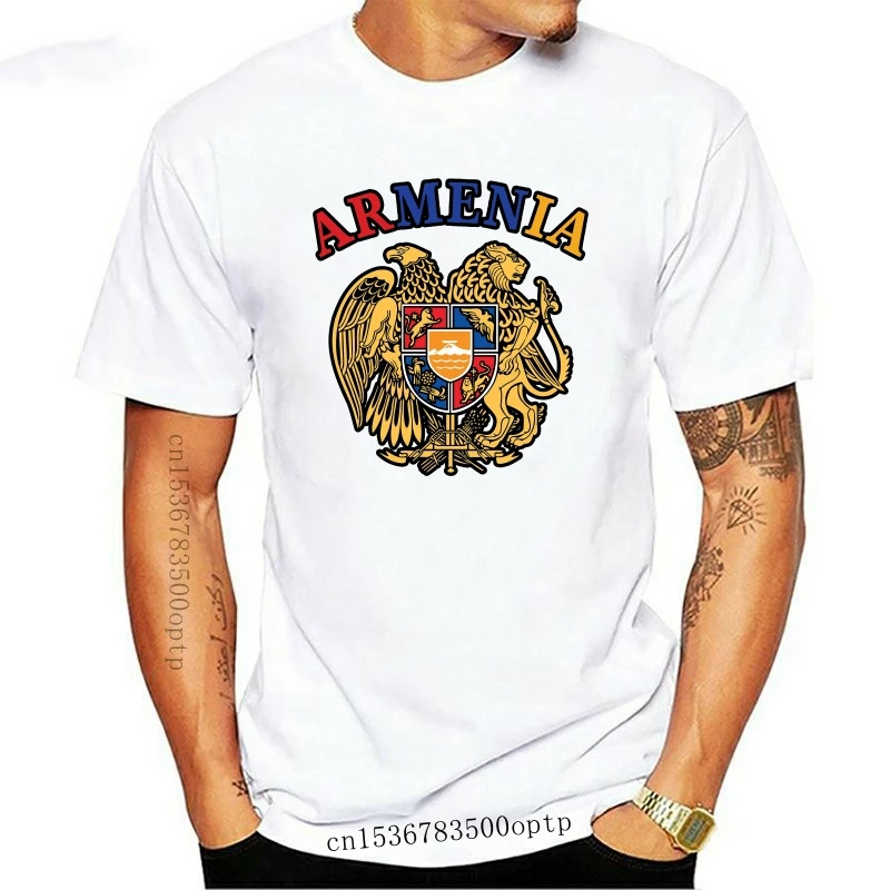 Camiseta divertida para hombre y mujer, ropa de manga corta con la bandera de Armenia, abrigo de armas
