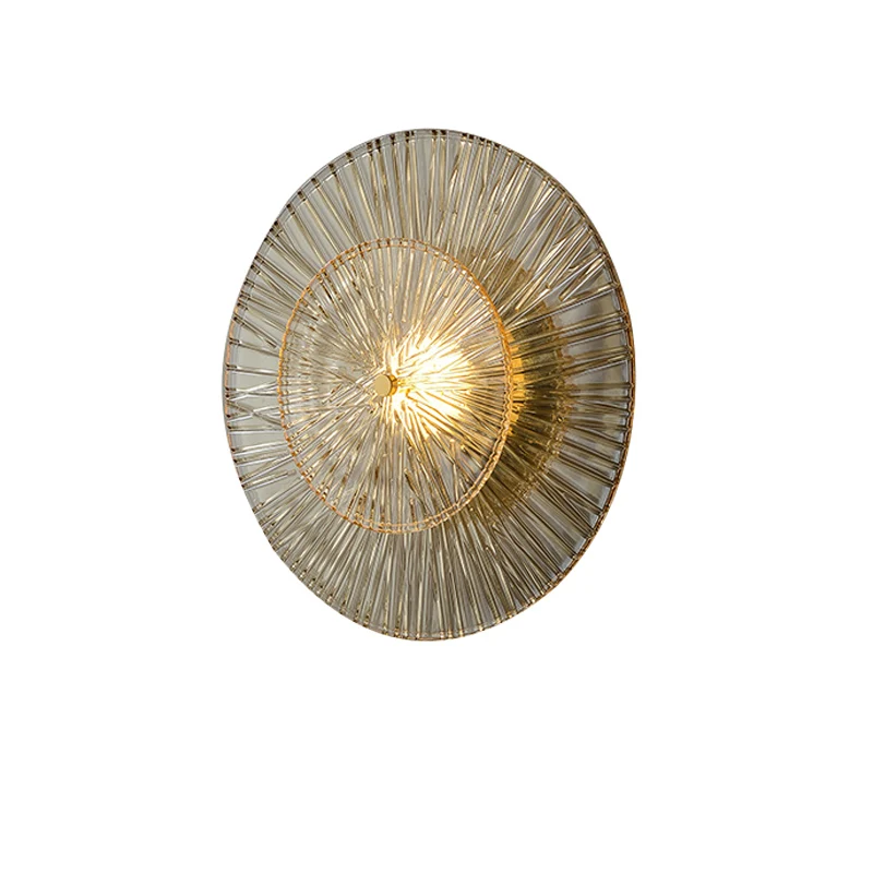 

Chinese Factory Gold Designer Modern Glass Wall Lamps Indoor for Bedside Bedroom Farmhouse Wall Sconce