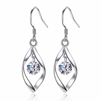 new design net red same style diamond earrings women long kolczyki korean twist drill metal s925 silver needle vintage jewelry