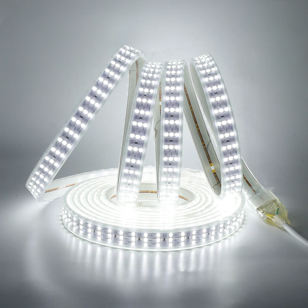 220V LED Strip Waterproof 276Leds/M SMD 2835 High Bright Flexible Ribbon Tape Rope Home Garden Decoration LED Lights