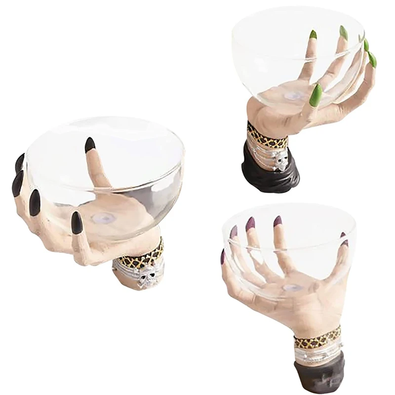 

Halloween Candle Holders Decor Skeleton Hand Candle Holder Witch Hand Candlestick Holder Snack Bowl Stand