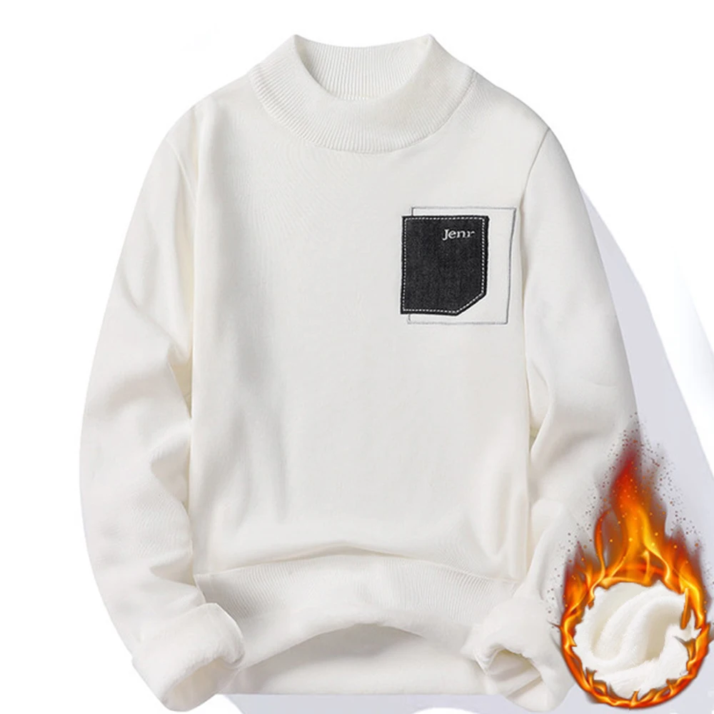 

2022 Winter New Men's Turtleneck Sweaters Warm Brand Knitted Pullovers Men Solid Color Casual Male Sweater Autumn Knitwear