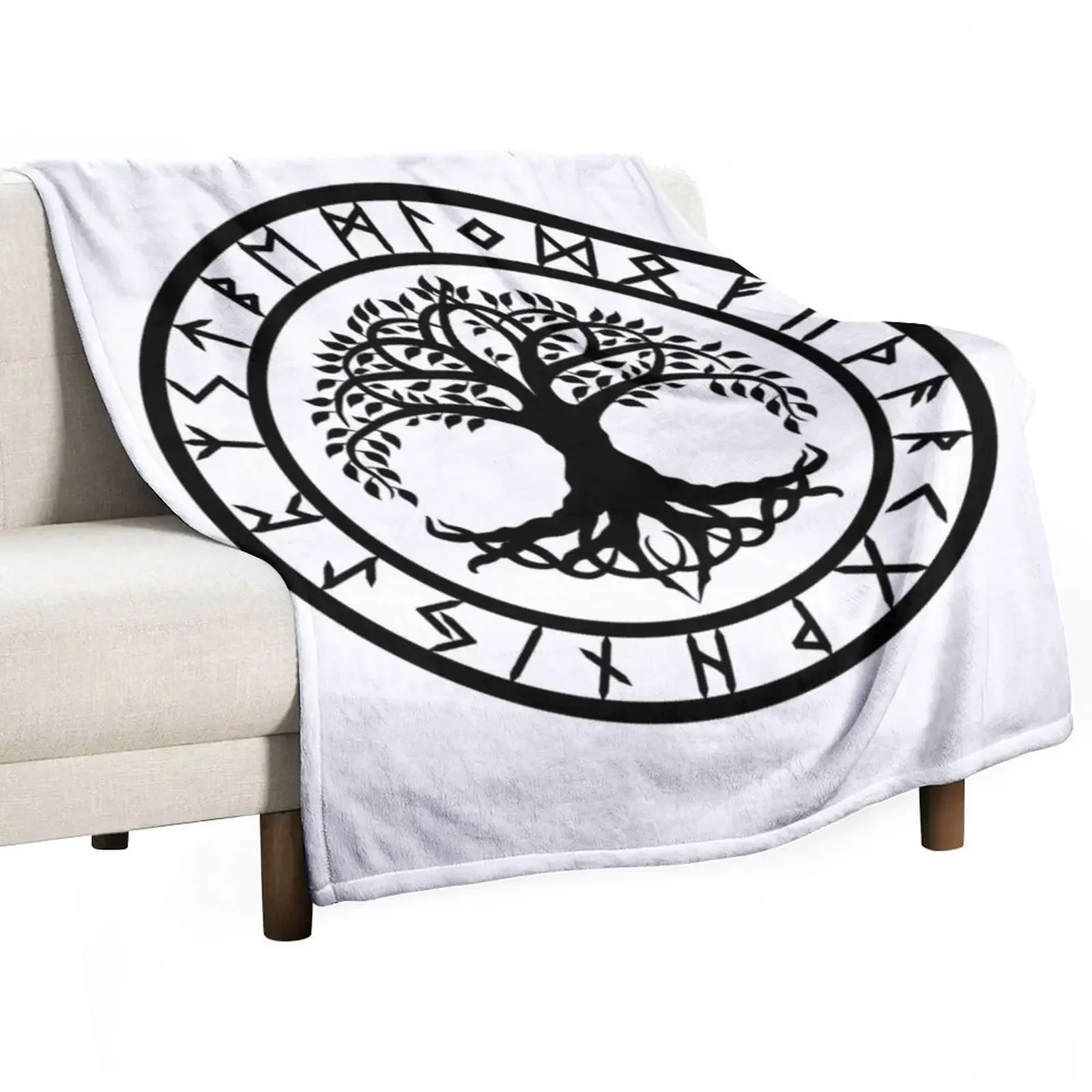 Yggdril рунный круг/(вариант I) плед-одеяло спальный мешок плед на диван одеяла