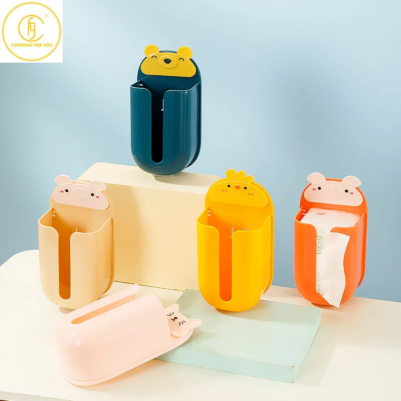 

Family Perforation-free Plastic Hanging Type Tissue Boxes Home Living Room Tea Table Desktop Multifunctional Tissue Storage Box
