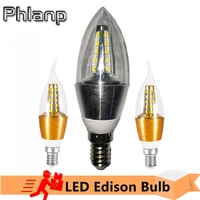 phlanp e27 e14 retro edison led filament bulb lamp 110v 220v light bulb glass bulb vintage chandeliers candle light