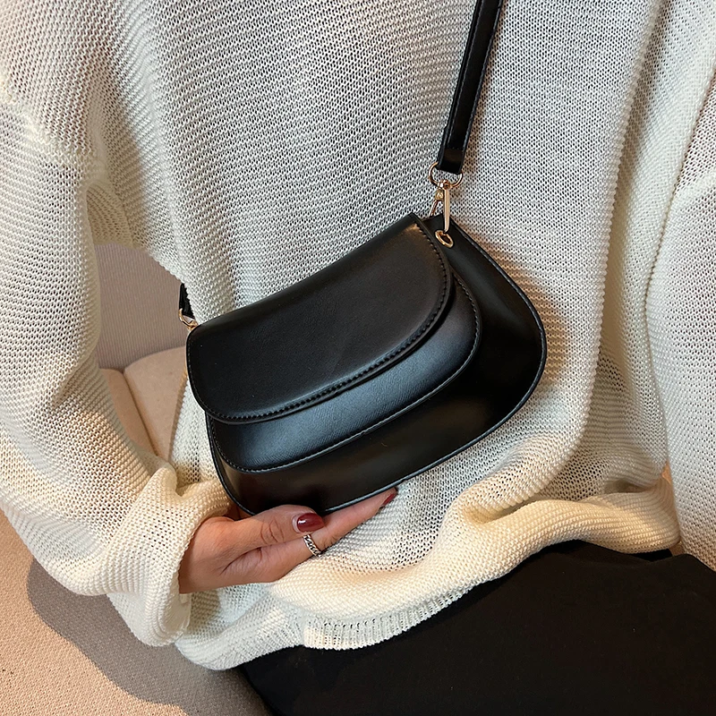 

2022 Fashion Brand Designer Small Simple PU Leather Crossbody Bags for Women Shoulder Bag Luxury Solid Color Handbags and Purses