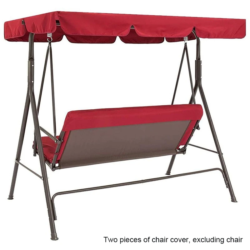Terrace Swing Chair Cover 2 Pieces / Set Universal Garden Dustproof 3-Seater Outdoor (Red) |