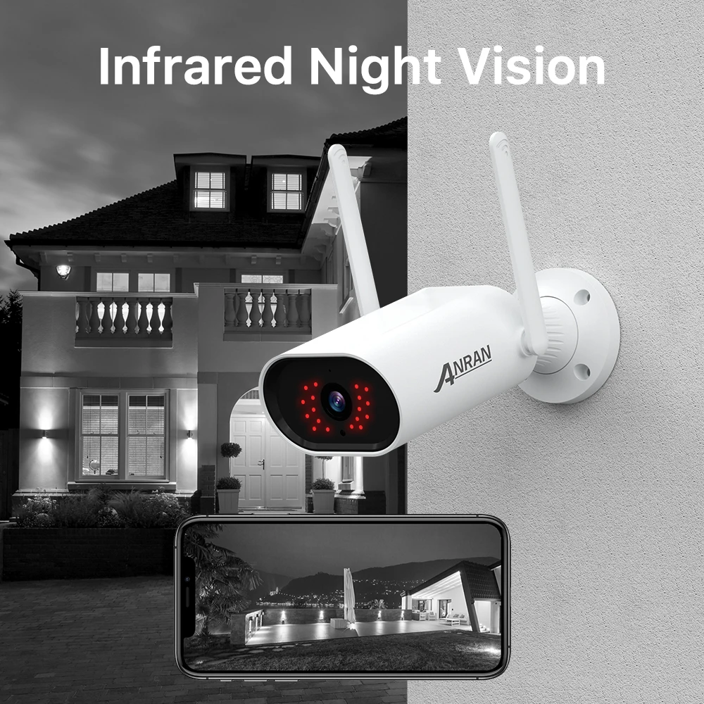 ANRAN 5MP NVR комплект беспроводная видеокамера система наружная аудио запись Wifi IP