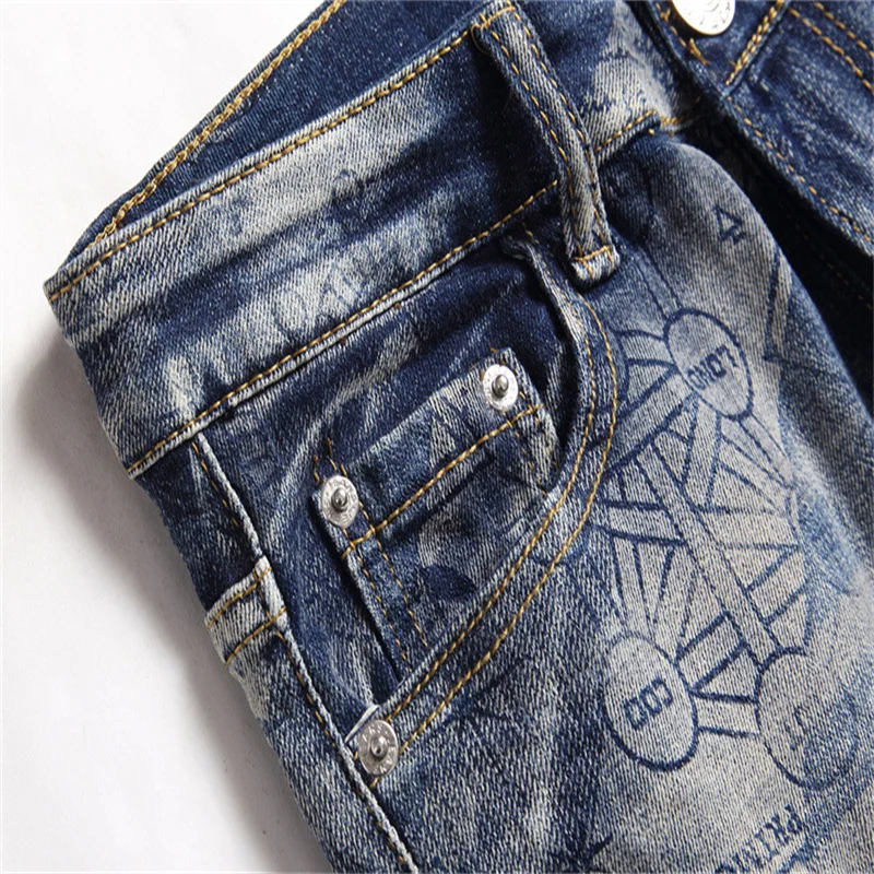 Men's Clothing Casual Trendy Streetwear Denim Oversize Pants Wide Leg Stretch Trousers Motorcycle Vintage Biker Baggy Jeans Male