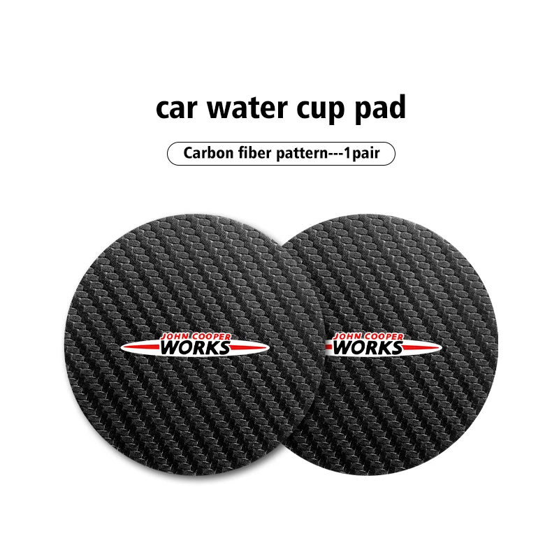 

2 шт. автомобильный коврик для чашки, авто эмблема, подставка для интерьера, аксессуары для MINI Cooper Works R56 F56 R53 R60 Clubman JCW Countryman