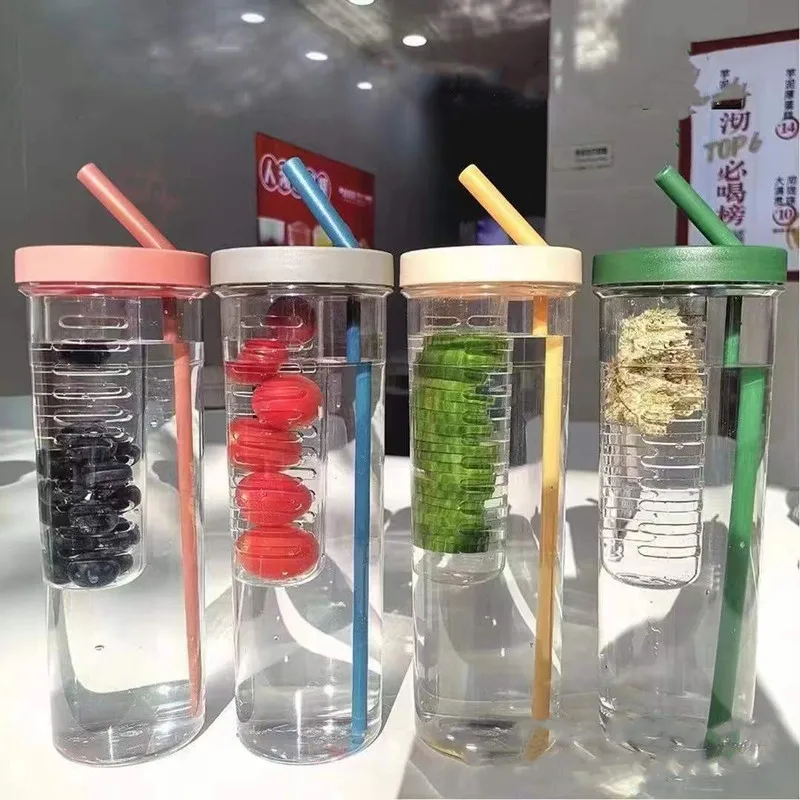 

Пластиковая бутылка для воды с фильтром для сока, чая, большая дорожная фотобутылка со складной соломинкой, портативные чашки без БФА