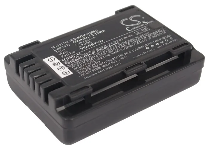 

850mAh VW-VBY100 Battery for Panasonic HC-V201 HC-V110GK HC-V110P-K HC-V110G HC-V110K HC-V130K HC-V201K HC-V110 HC-V110P