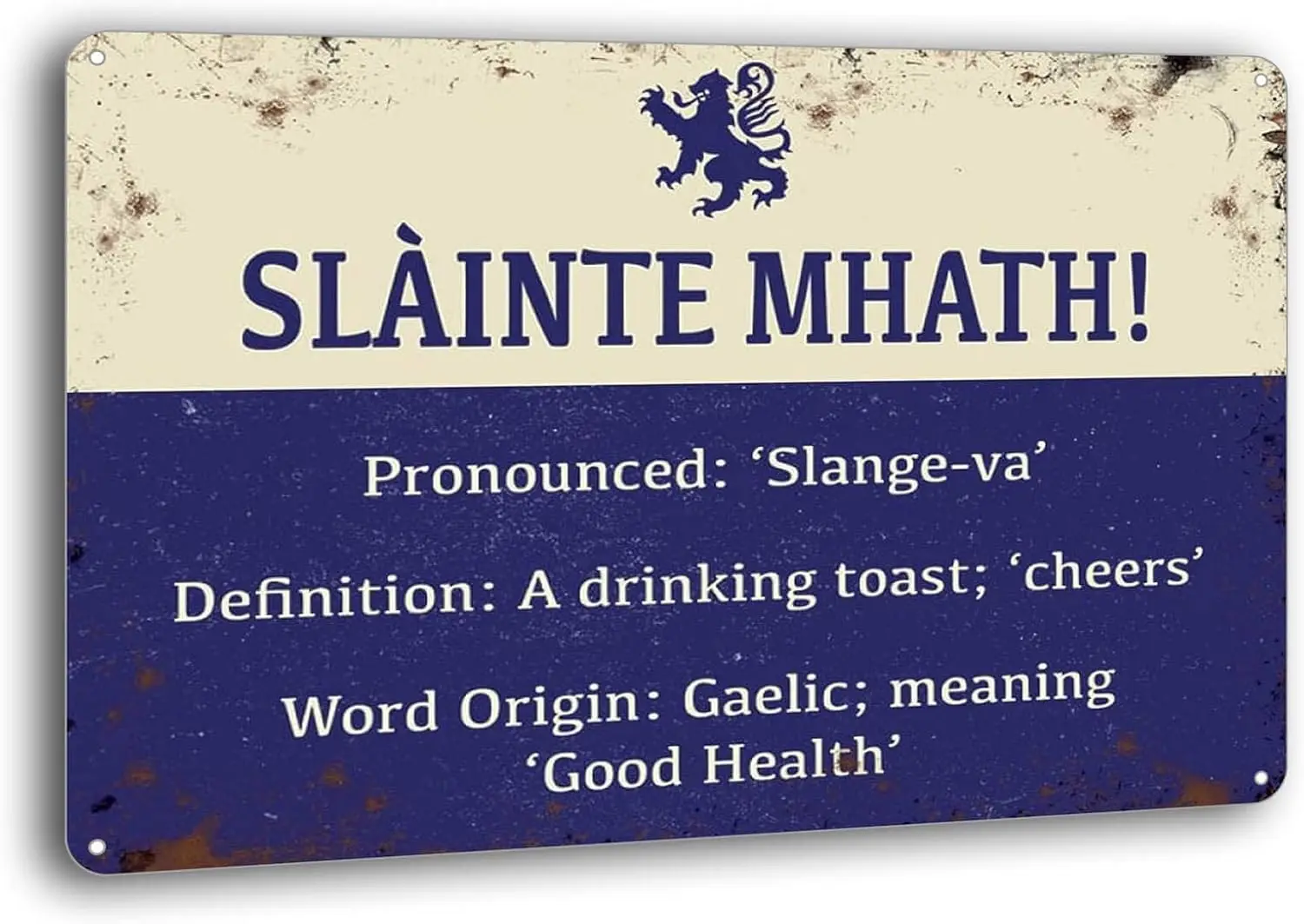 Настенный декор Шотландии Slainte Mhath! Оловянная вывеска винтажные вывески