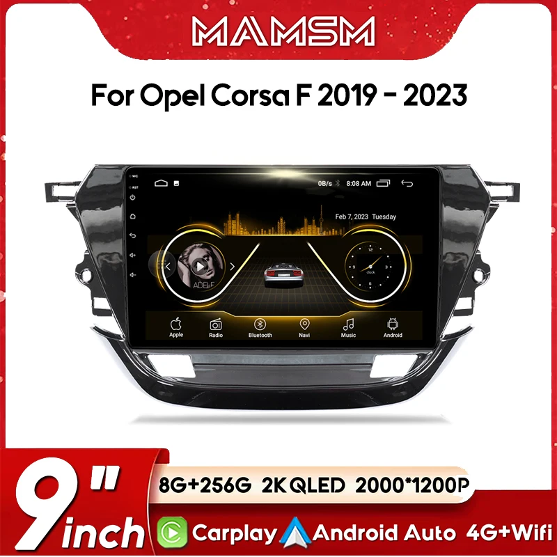Для Opel Corsa F 2019-2023 Автомобильный радиоприемник Мультимедийный видеоплеер