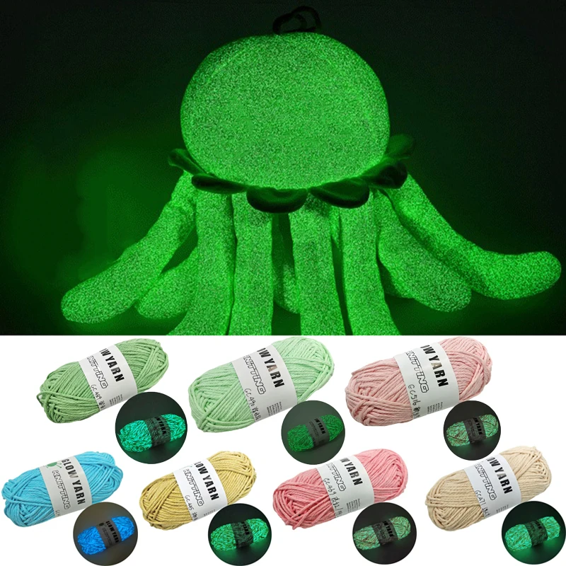 

Newest Functional Glow in the Dark Yarn Polyester Luminous Yarn Glowing 2mm for Hand Knitting Yarn Carpet